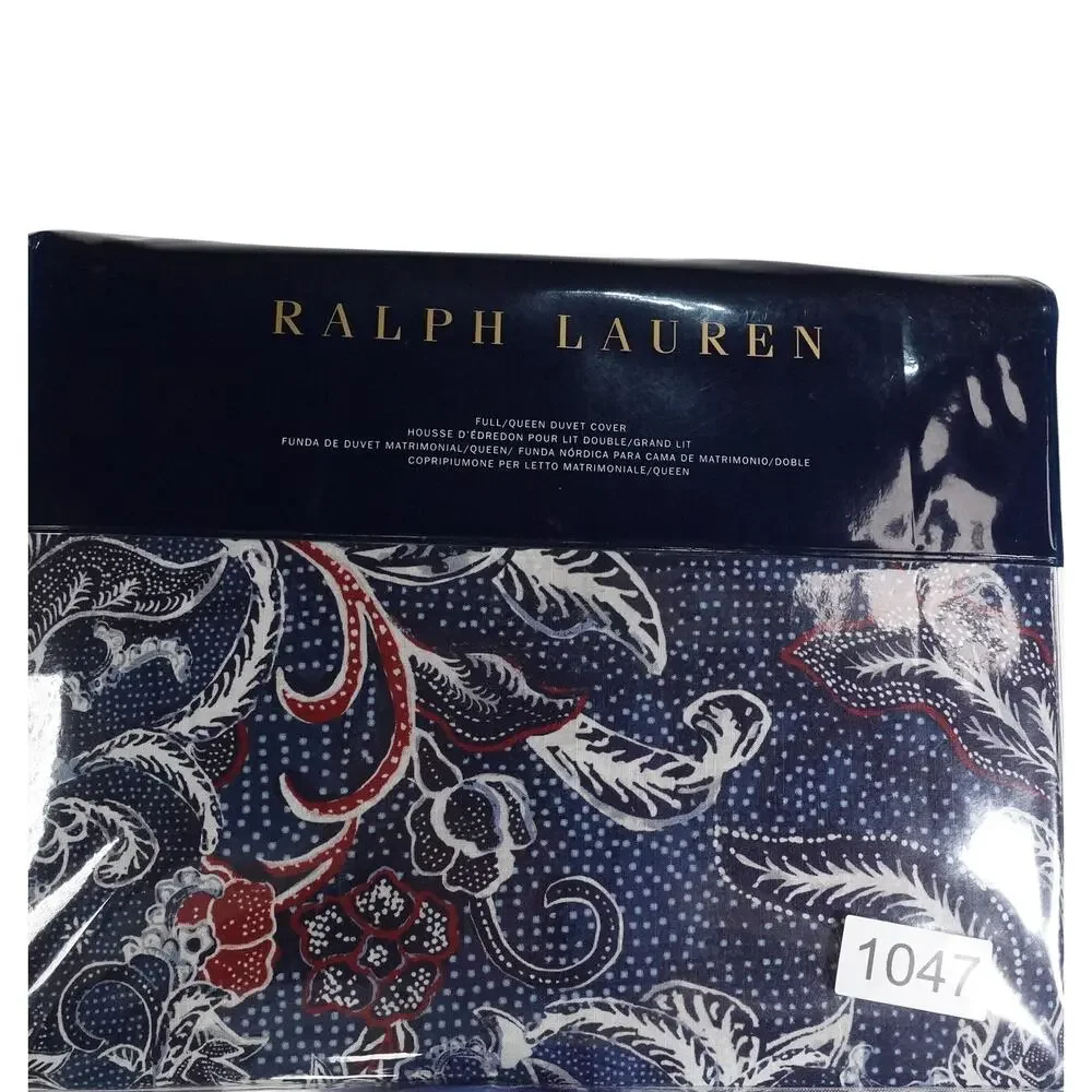 New Ralph Lauren Mirabelle Duvet Cover Full/Queen 92x96 Navy Blue Floral Paisley